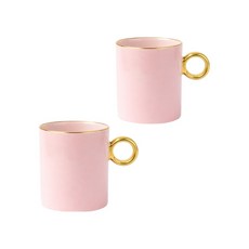 파울러스 쇼골드 골드링 머그 350ml 2p, 핑크, 1개
