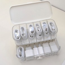 하이앤드라이 2단 케이블 스토리지 정리함 ab 919511, 화이트, 1개