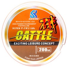 韓國 SUKWANG CATTL 多層塗層半浮水釣魚線 200m, 橘色, 1個