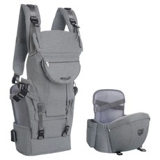 Attie Air Ever Soft腰凳式背帶 + 孩童背帶腰帶組, 灰色