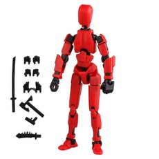 프롬파파 관절 피규어 인형, 레드, 1개, 14cm