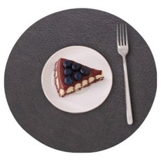 벨르에본느 양면 가죽 방수 원형 논슬립 인테리어 식탁 테이블매트, 딥브라운 + 블랙, 1개, 33cm