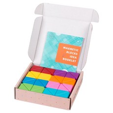 벨베이비 유아용 매직 큐브 세모 자석 블럭 32p, 레인보우, 1개