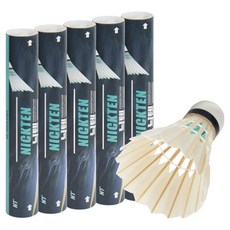 닉텐 배드민턴 공 오리털 셔틀콕 X-Black, 화이트, 5개, 12개입 화이트, 5개, 12개입