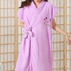 Mom&Sunc 女用飯店柔軟珊瑚絨浴袍 + 毛巾 + 浴帽組