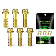 리스크 초경량 티타늄 로드 MTB 컬러 스템 볼트 5 x 20 mm 6p, 골드, 1개