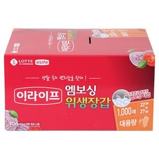 LOTTE 樂天 e.Life 大容量壓花衛生手套 22 x 27 cm, 1個, 1000入