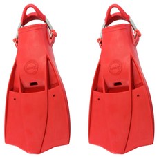 AQUATEC 噴射蛙王 中性浮力SUS彈簧帶潛水蛙鞋 FN-500S-MCS_RD_M, 紅色