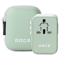 Boco 5埠 C型 超高速充電 PD35W 海外旅行用多功能轉接器 綠色 BC-801MAX, 1個