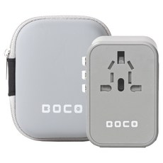 보코 5포트 C타입 초고속충전 PD35W 해외 여행용 멀티어댑터 그레이 BC-801MAX, 1개