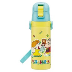 Skater 超輕量彈蓋直飲式保冷不鏽鋼水壺, 蠟筆小新, 1個, 470ml