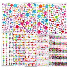 베냥미 큐빅 비즈 보석 스티커 10종 세트, 혼합색상, 1세트