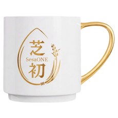 SesaONE 芝初 新骨瓷白金杯 2 + 3芝優蛋白專用 340ml, 白色, 1個
