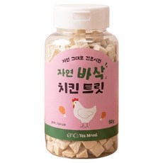예스몽 반려동물 자연 바삭 치킨 트릿 동결건조 간식, 90g, 1개, 닭고기