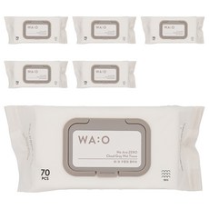 블루마마 와오 구름빛 물티슈 캡형, 70g, 70매, 6개