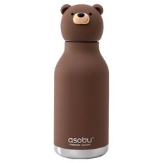 아소부 진공스텐 캐릭터 베스티 보온보냉 텀블러, 브라운 베어, 460ml, 1개
