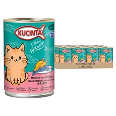 KUCINTA 科西塔 大貓罐 6紅, 400g, 12個, 鯖魚 + 雞肉