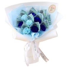 센트바스켓 조화 러브 올카네이션 10p 돈꽃다발, 오션블루, 1개