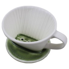 달소금 도자기 커피 칼리타 핸드 1인 드리퍼 라이트그린, 1개, 단품, 370ml