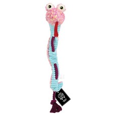 멍냥 강아지 파충류 롱 로프 치석제거 삑삑이 터그놀이 인형 장난감 뱀, Pink Blue, 1개