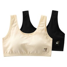 I CAN SIMPLE 青少年用 2階段 柔軟無鋼圈胸罩背心 2件組