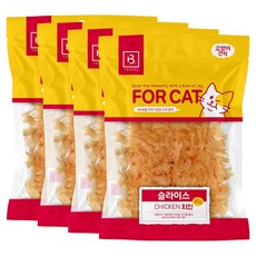 브리더랩 포 캣 츄츄 간식 슬라이스, 80g, 4개, 치킨 80g, 4개, 치킨