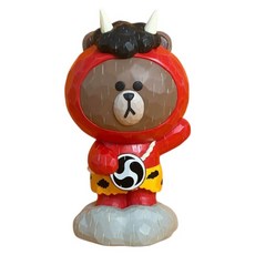 LINE FRIENDS 福部屋招福BROWN系列 URDU聯名款 雷神熊大公仔, 1個