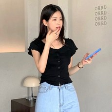URBANLINE 女款Selon鏤空短袖針織開襟衫