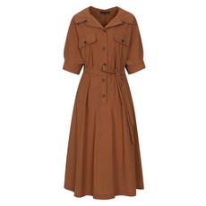 OLIVE DES OLIVE 翻領短袖連身裙