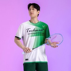 테크니스트 남성용 배드민턴 게임웨어 스포츠 반팔 티셔츠 TNT66031