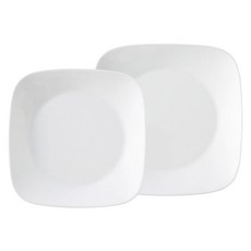 Corelle Brands 康寧餐具 方盤2件組 B17, 經典純白, 1套, 方盤 8吋 + 10吋
