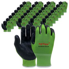 NiTex 彩虹 NBR 塗層工作手套 S 雙手穿戴組 NRG-500, 綠色, 120套