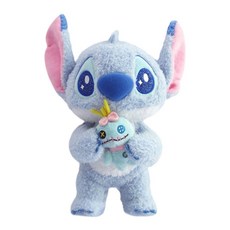 BEAST KINGDOM 野獸國 星際寶貝 史迪奇 絨毛娃娃抱醜丫頭, 藍色, 1個, 20cm