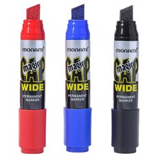 모나미 굵은촉 매직 캡 와이드 13mm 3종 세트, 블랙, 레드, 블루, 1세트