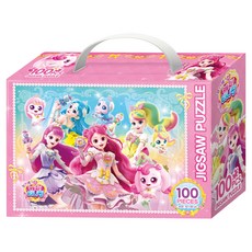 프린세스 캐치 티니핑 직소퍼즐 100pcs 마음의 프린세스와 로열티니핑, 페이퍼북