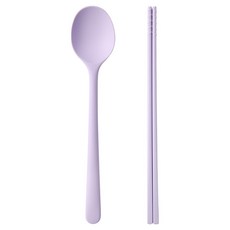 이지실리 라운드 실리콘 수저 세트, 퍼플, 1세트, 숟가락 + 젓가락 퍼플, 1세트, 숟가락 + 젓가락