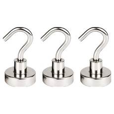 OON 네오디움 초강력 고리 자석 20mm, 실버, 3개