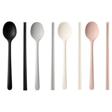 이지실리 라운드 실리콘 수저 4인세트, 블랙, 그레이, 화이트, 핑크, 1세트, 숟가락 4p + 젓가락 4p