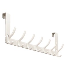 원이네 문에 거는 옷걸이 무타공 다용도 7후크 18cm, 화이트, 1개