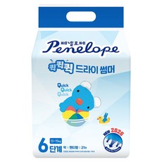 페넬로페 2026 퀵퀵퀵 드라이 썸머 팬티형 기저귀 남여공용 빅, 21매, 6단계