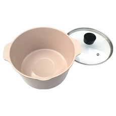 Jieun LT 新穎高火力陶瓷雙耳拉麵鍋 瓦斯爐用, 1個, 米色, 20cm