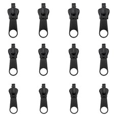 마메 수리 교체 원터치 고리지퍼 3종 x 4p 세트, 블랙, 1세트