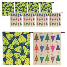 부엌다움 북유럽풍주방핸드타올 2종 x 5p 세트, 딸기 옐로우, 우산 베이지, 1세트