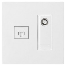 Legrand 羅格朗 Apella SIMPLE 雙聯 CATV 2路 8dB Plus 8P模組 TV 網路端子插座 白色, 1個