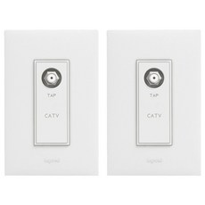 Legrand 羅格朗 Apella SIMPLE CATV 2路模組 8dB 3模 TV端子插座 白色, 2個
