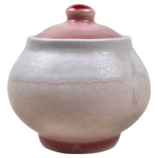 달소금 도자기 찻잎 보관 다용도 양념통 꽃결차통, 핑크, 1개 핑크, 1개