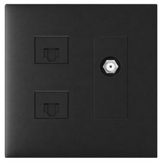 Legrand 羅格朗 Apela SIMPLE 雙聯 CATV 2路 8dB Plus 8P Plus 8P 模組 TV 網路端子插座 黑色, 1個