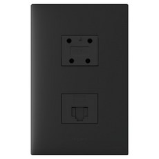 Legrand 羅格朗 Apella SIMPLE 1孔用 8P Plus 4P模組 電話網路連接埠插座 黑色, 1個