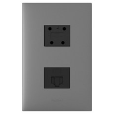 Legrand 羅格朗 Apella SIMPLE 1孔用 8P Plus 4P模組 電話網路連接埠插座 鎂雙色, 1個