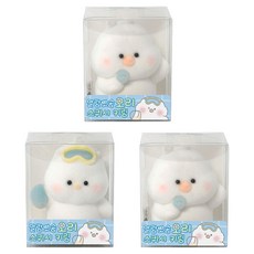조선문방구 말랑뽀송 오리스퀴시 키링, 랜덤발송, 3개, 7.3cm